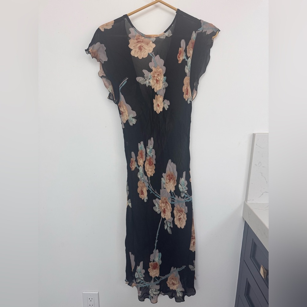 Sonia Rykiel Black Floral Maxi Dress